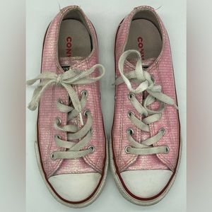 Girls Pink Glitter Converse Size 2